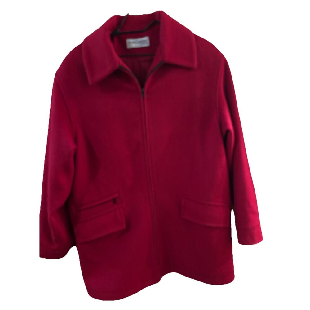 VTG FORECASTER of Boston Women's Red Coat Wool/Nylon Sz 10 Christmas Winter